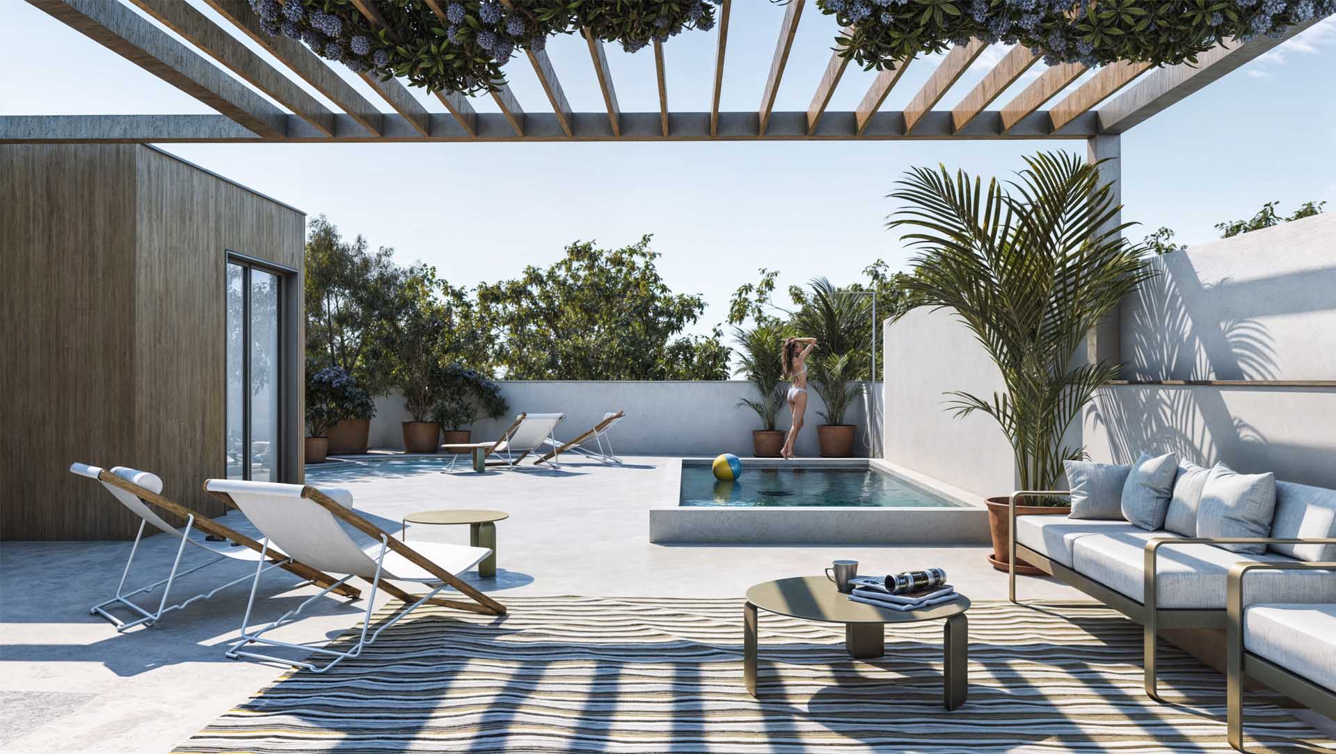 B460 – Viladecans render piscina